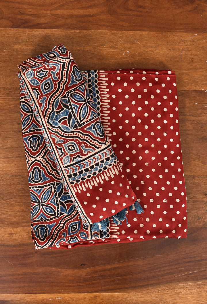 ANVI : AJRAKH HAND BLOCK MODAL SILK 2 PIECE SUIT