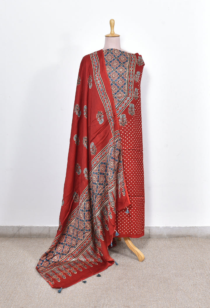 ADHYA : AJRAKH HAND BLOCK MODAL SILK 2 PIECE SUIT