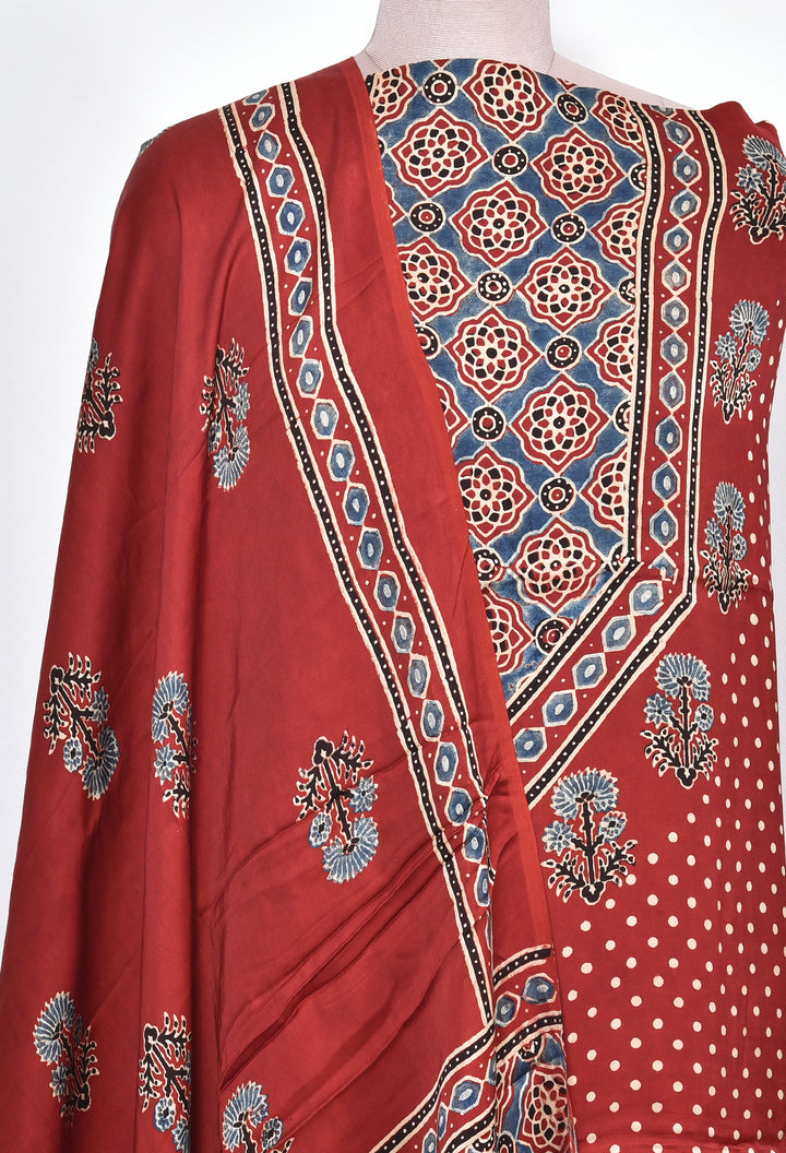 ADHYA : AJRAKH HAND BLOCK MODAL SILK 2 PIECE SUIT
