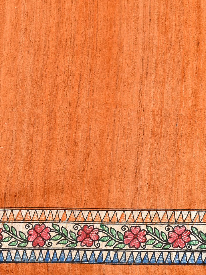 NOURA : MADHUBANI HAND PAINTED PURE GHICHA TUSSAR SILK SAREE