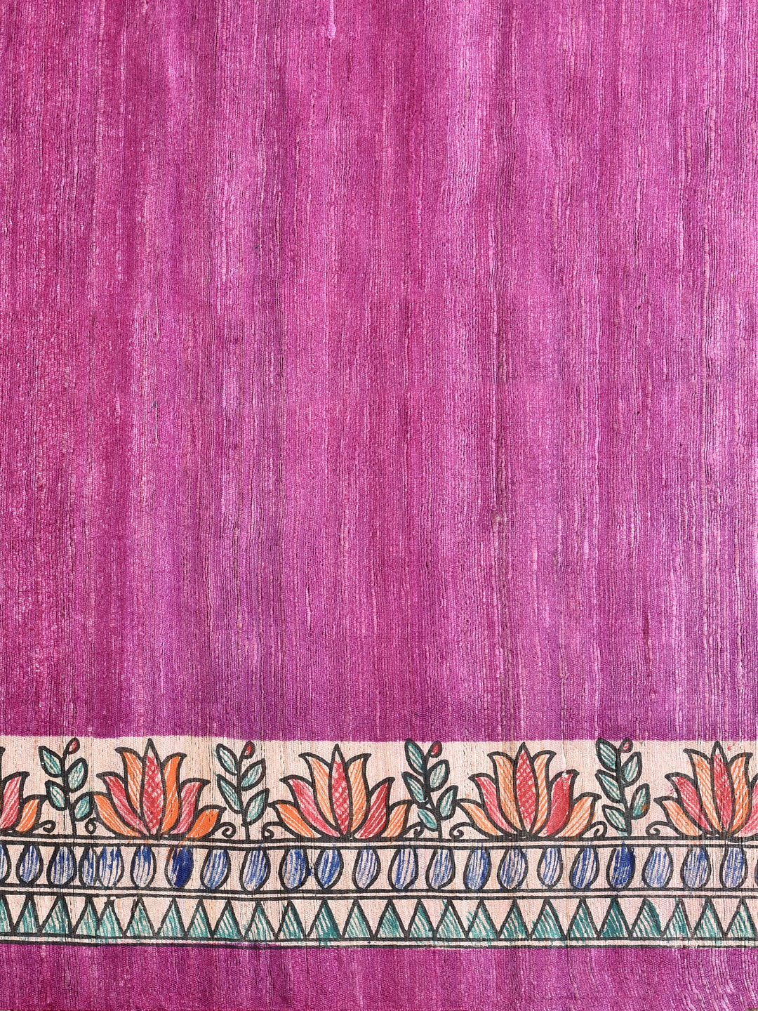 KIMANI : MADHUBANI HAND PAINTED PURE GHICHA TUSSAR SILK SAREE