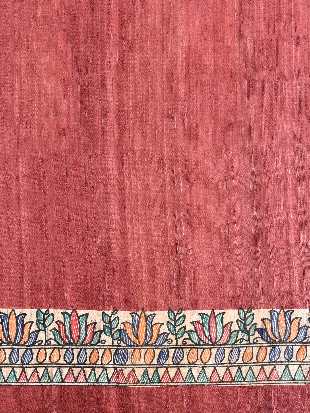 BINITA : MADHUBANI HAND PAINTED PURE GHICHA TUSSAR SILK SAREE