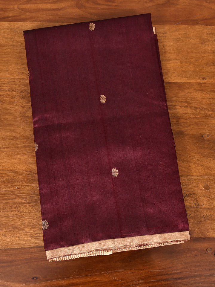 SARISKA : HANDWOVEN CHANDERI SILK SAREE WITH ZARI BOOTIS ALL OVER