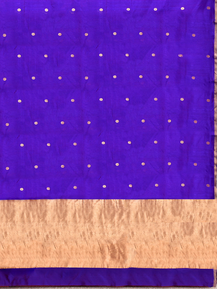 MINAJ  : HANDWOVEN CHANDERI SILK SAREE WITH ZARI BOOTIS ALL OVER