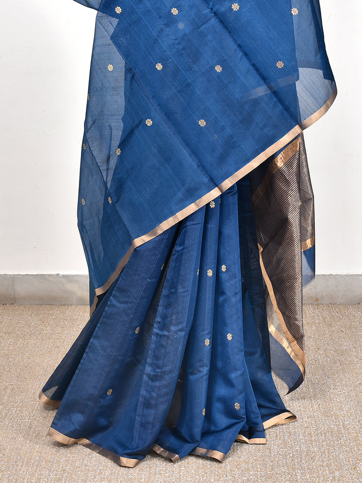 RUPJA : HANDWOVEN CHANDERI SILK SAREE WITH ZARI BOOTIS ALL OVER