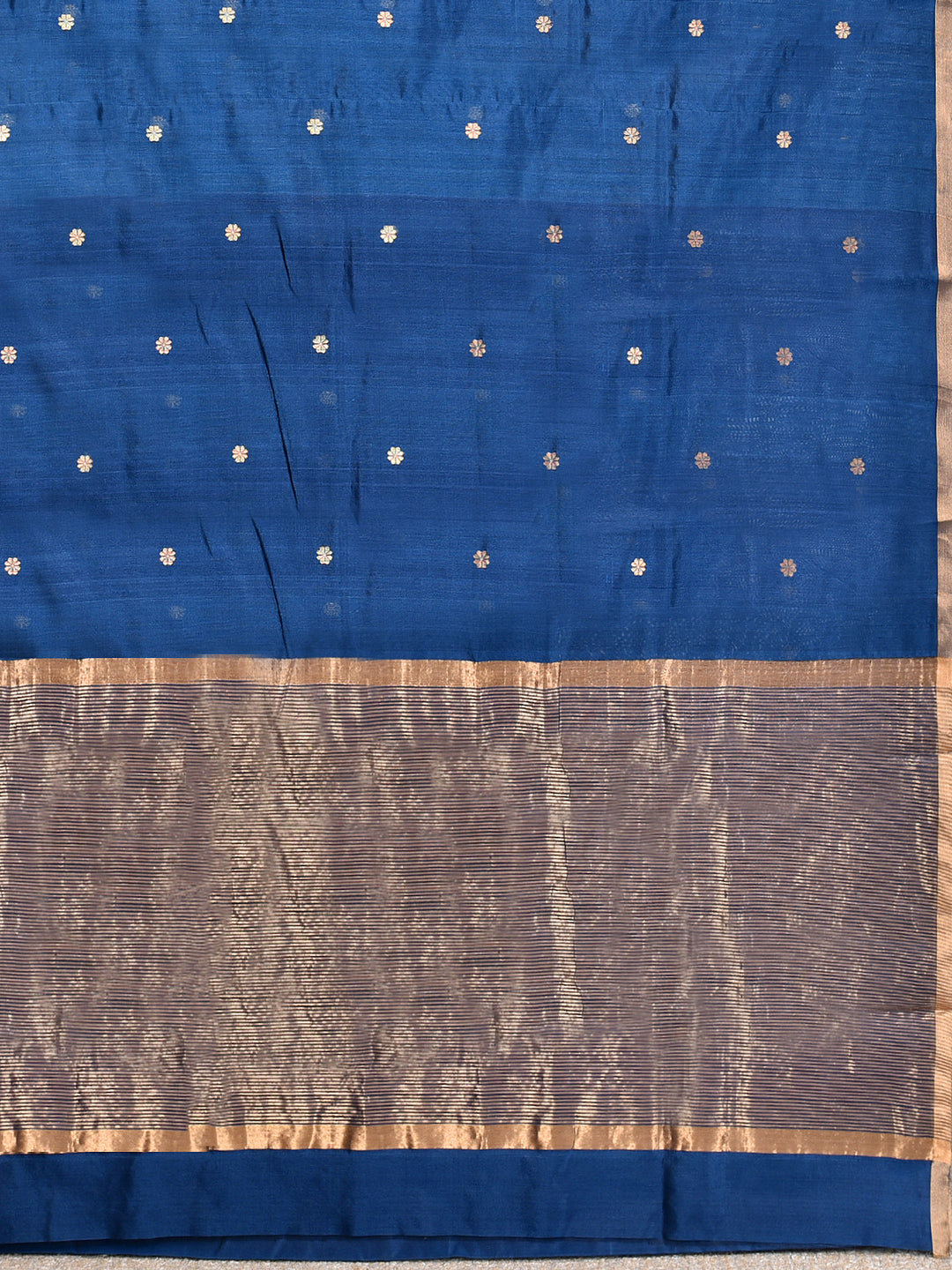 RUPJA : HANDWOVEN CHANDERI SILK SAREE WITH ZARI BOOTIS ALL OVER