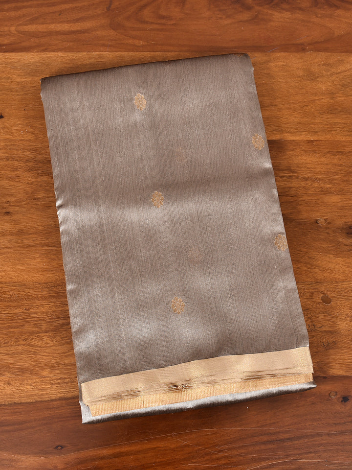 SHABNAMI : HANDWOVEN CHANDERI SILK SAREE WITH ZARI BOOTIS ALL OVER