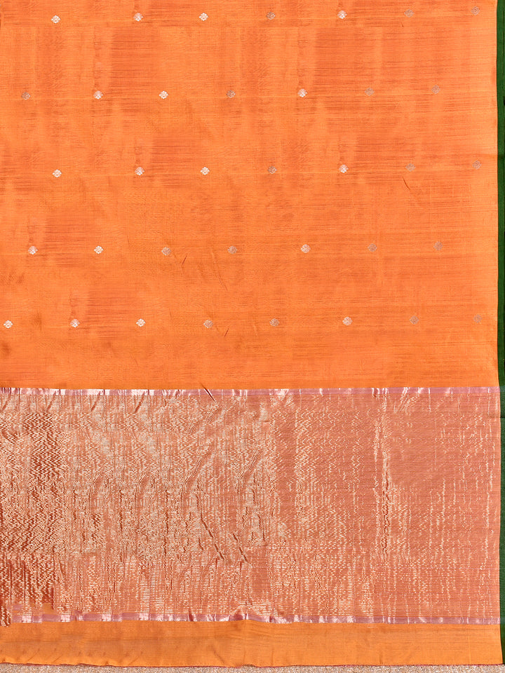 INDRIYA : HANDWOVEN CHANDERI SILK SAREE WITH ZARI BOOTIS ALL OVER