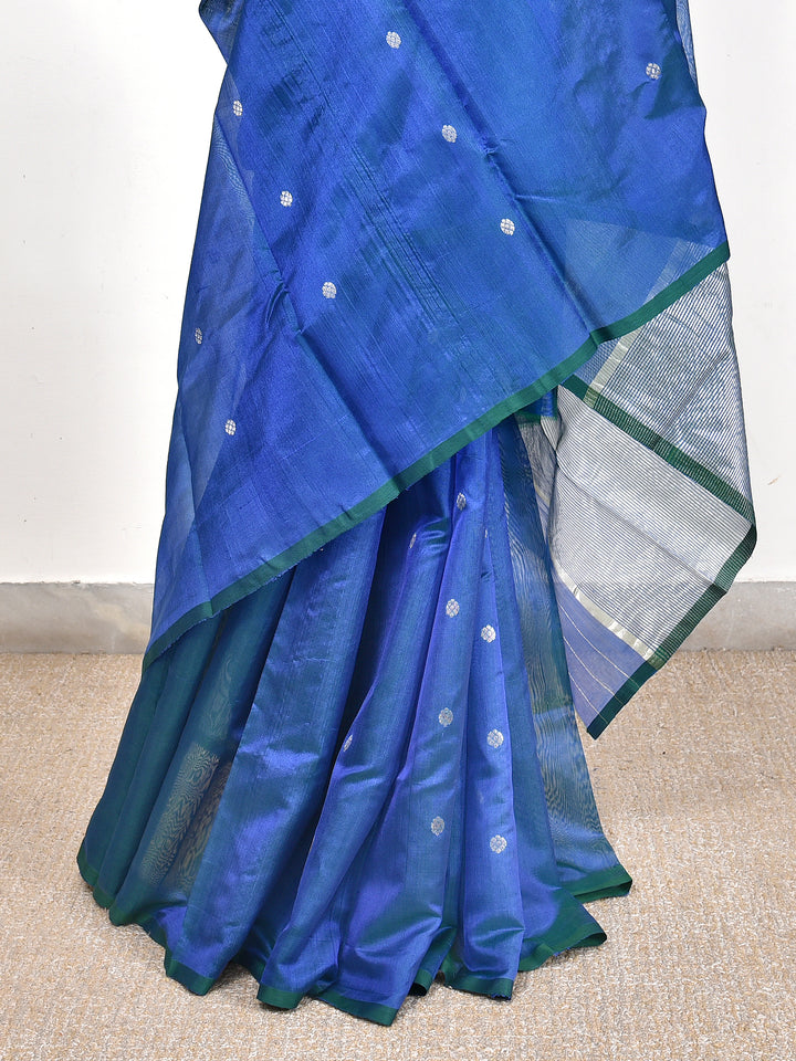KHWAAB : HANDWOVEN CHANDERI SILK SAREE WITH ZARI BOOTIS ALL OVER