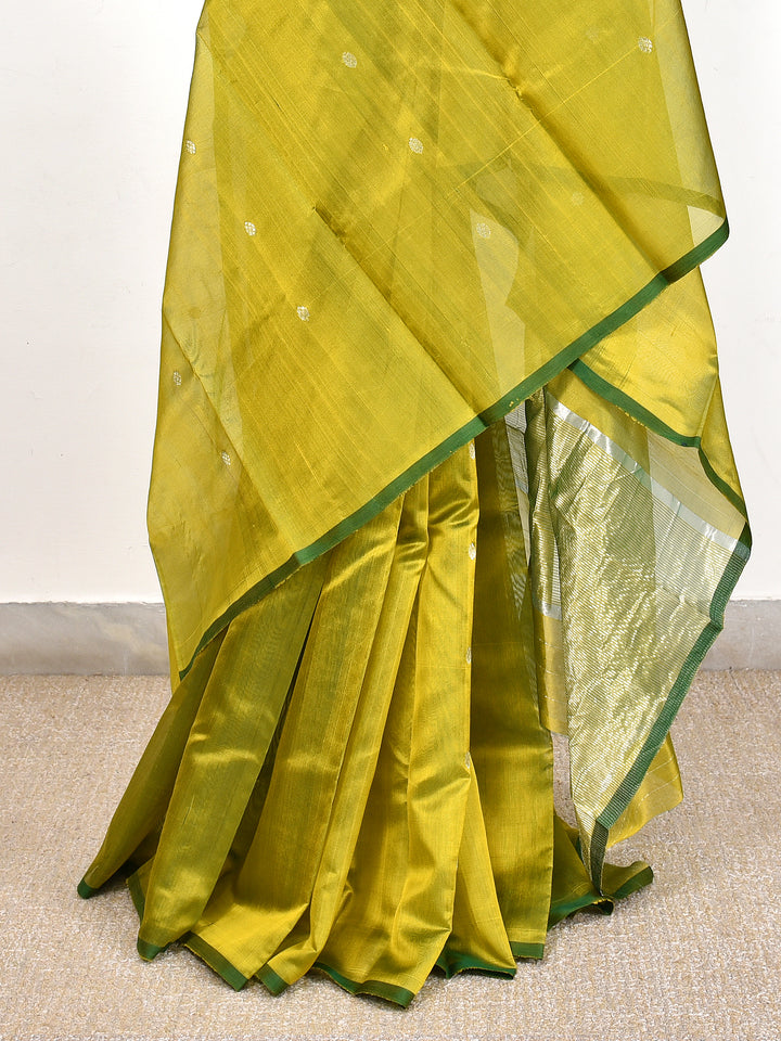 MRIDULA : HANDWOVEN CHANDERI SILK SAREE WITH ZARI BOOTIS ALL OVER