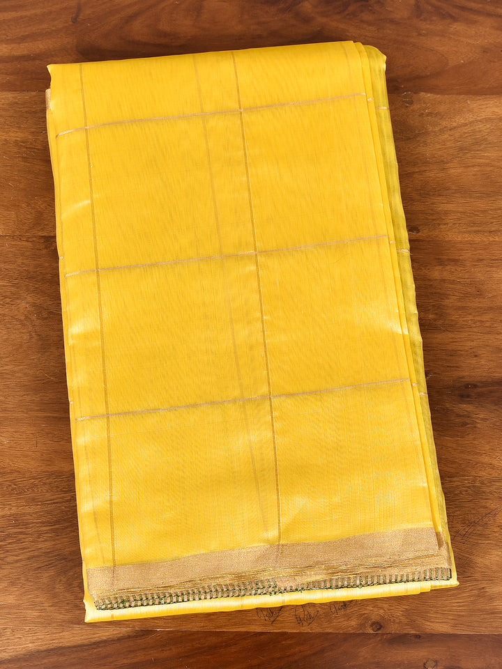KHYAAL : HANDWOVEN PATTU ZARI CHECKS CHANDERI SILK SAREE