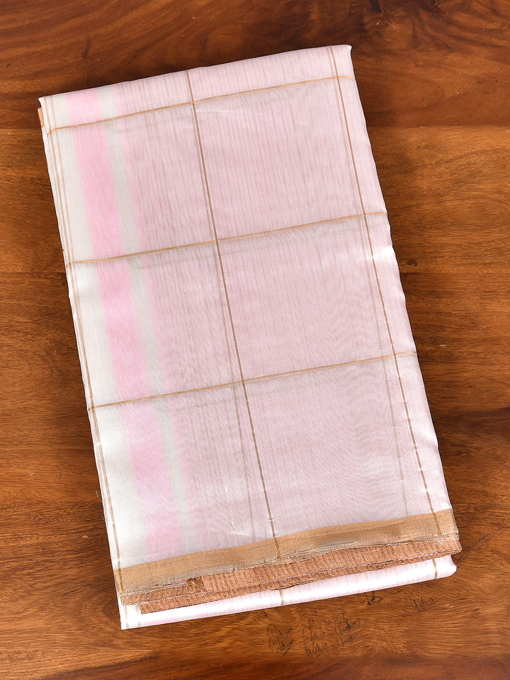 SHANTI : HANDWOVEN PATTU ZARI CHECKS CHANDERI SILK SAREE