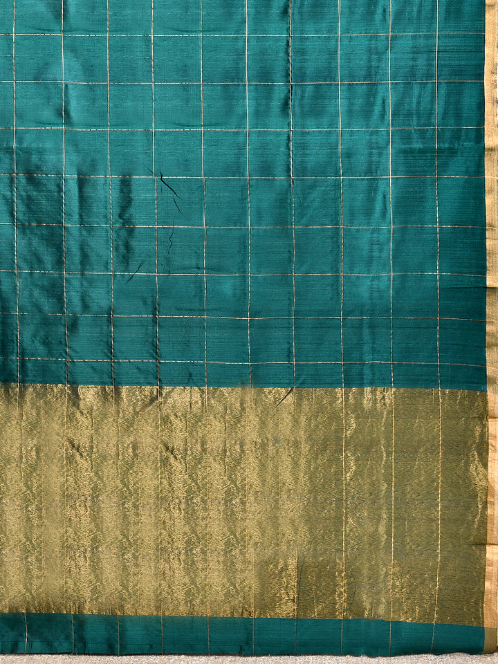 KHAMIRI : HANDWOVEN PATTU ZARI CHECKS CHANDERI SILK SAREE
