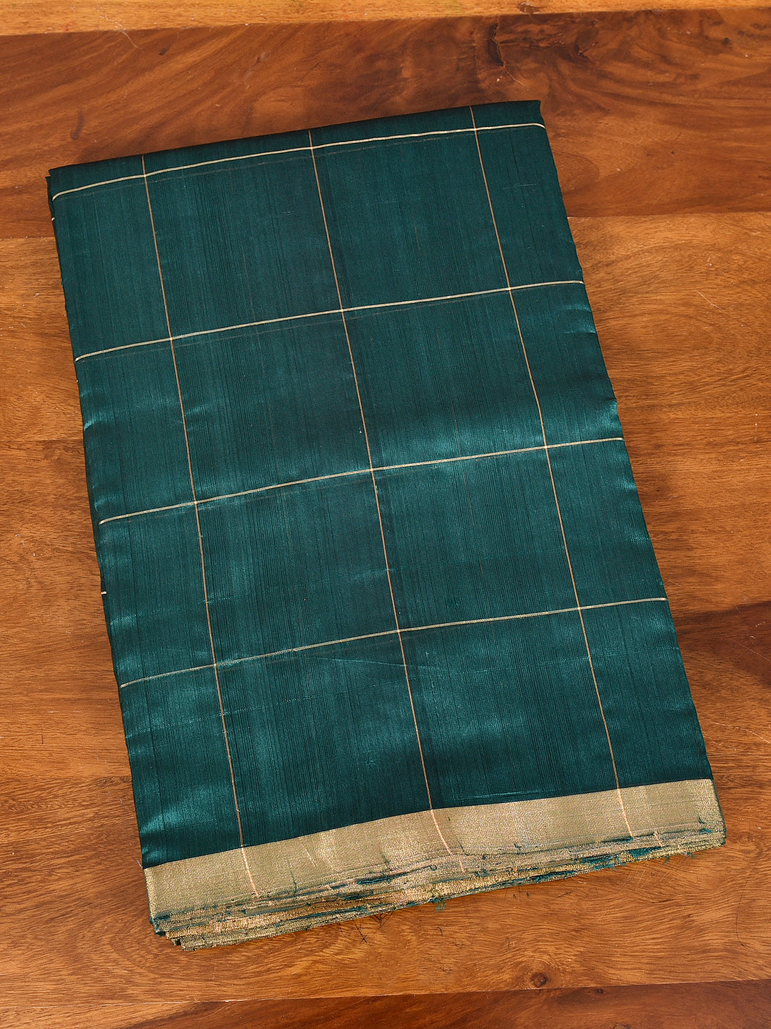 KHAMIRI : HANDWOVEN PATTU ZARI CHECKS CHANDERI SILK SAREE