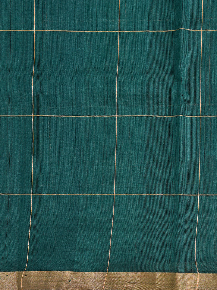 KHAMIRI : HANDWOVEN PATTU ZARI CHECKS CHANDERI SILK SAREE
