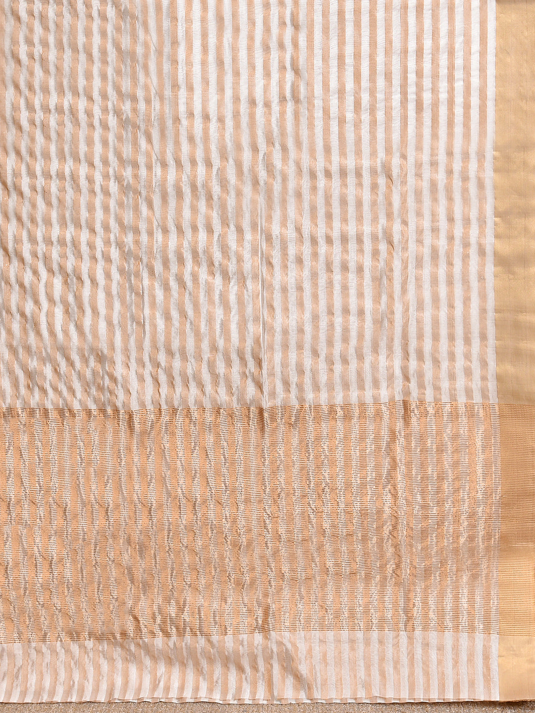 SURMA: HANDWOVEN ZARI BY PATTU STRIPES CHANDERI SILK SAREE