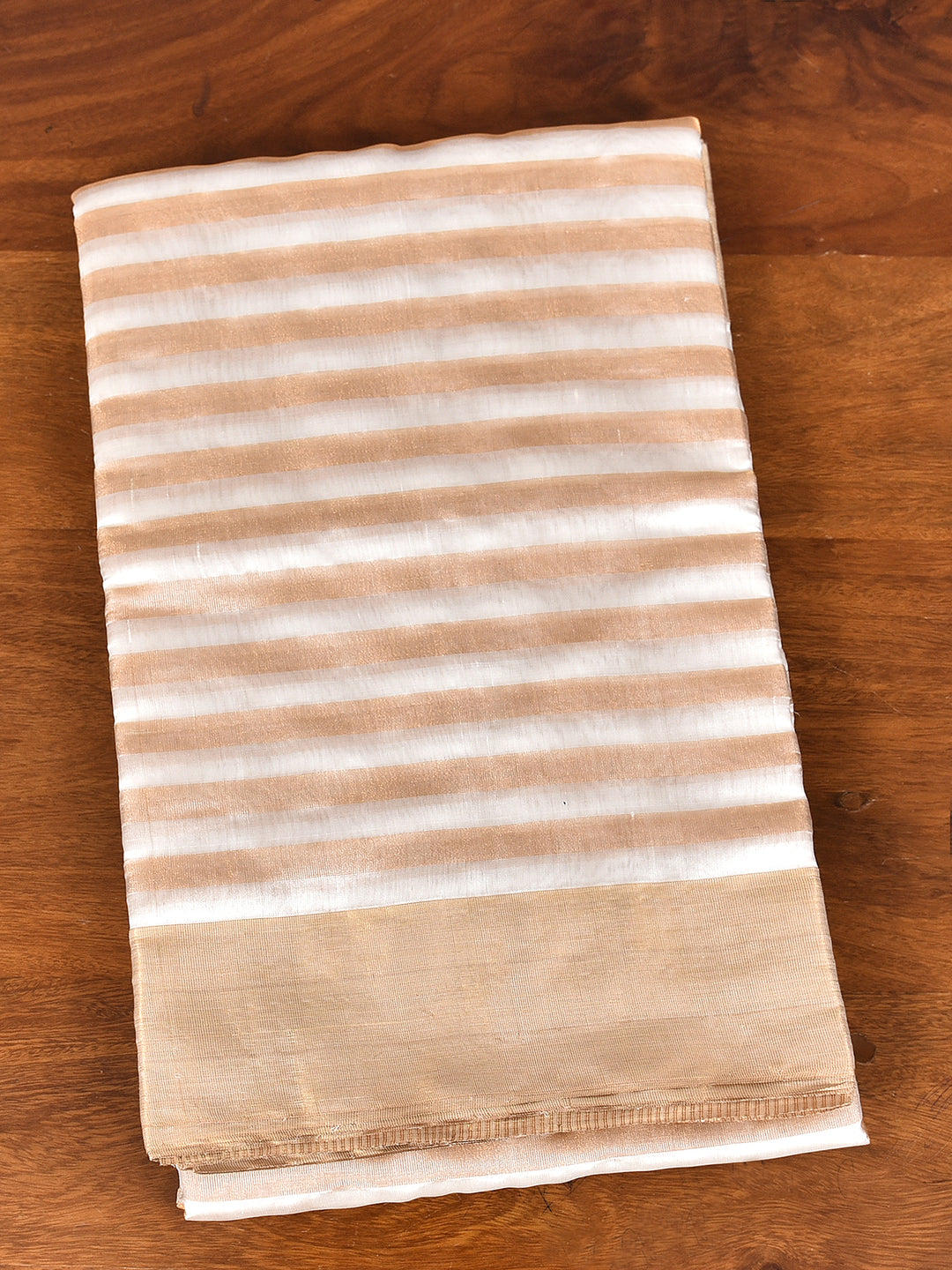 SURMA: HANDWOVEN ZARI BY PATTU STRIPES CHANDERI SILK SAREE