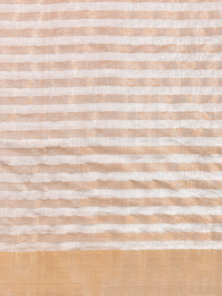 SURMA: HANDWOVEN ZARI BY PATTU STRIPES CHANDERI SILK SAREE
