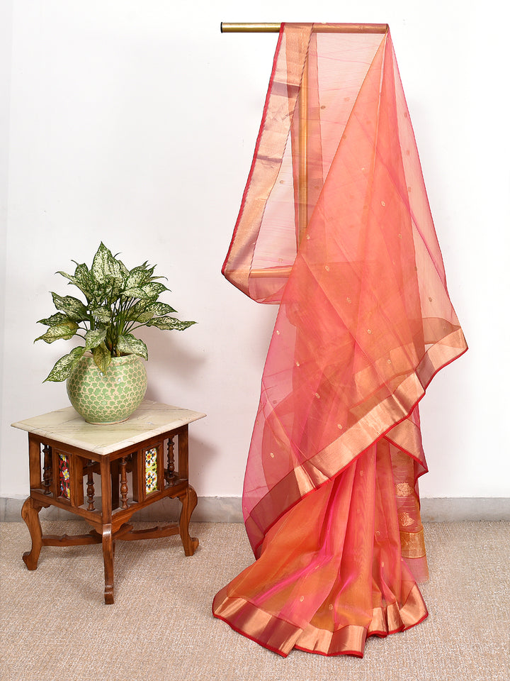 CHETRI : HANDWOVEN KATAN SILK CHANDERI SAREE