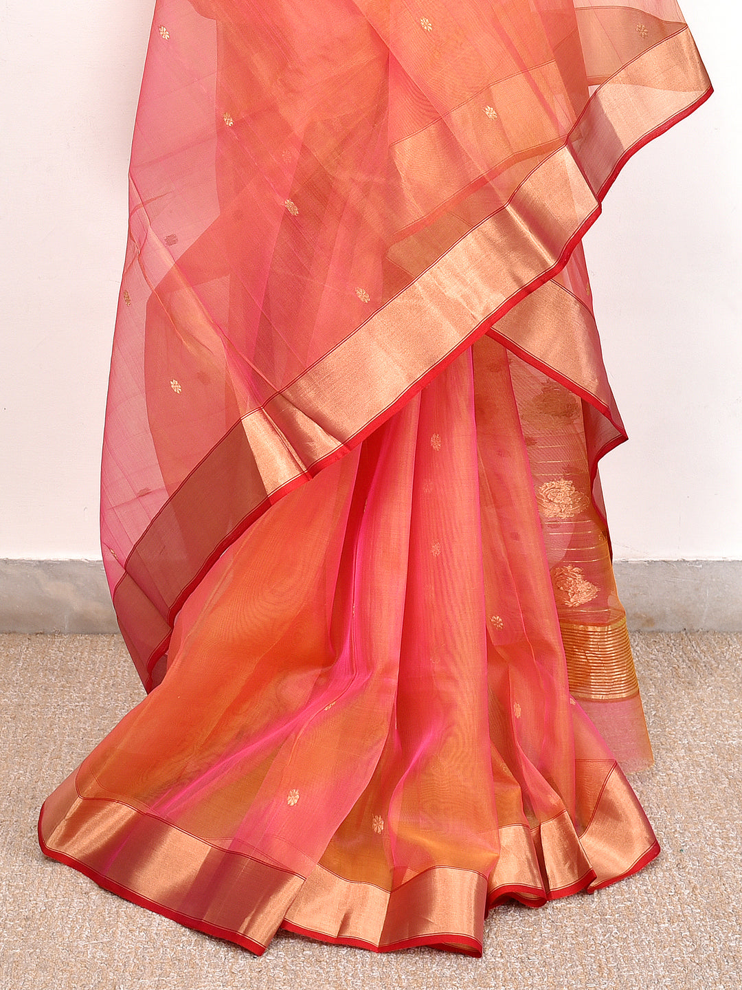 CHETRI : HANDWOVEN KATAN SILK CHANDERI SAREE