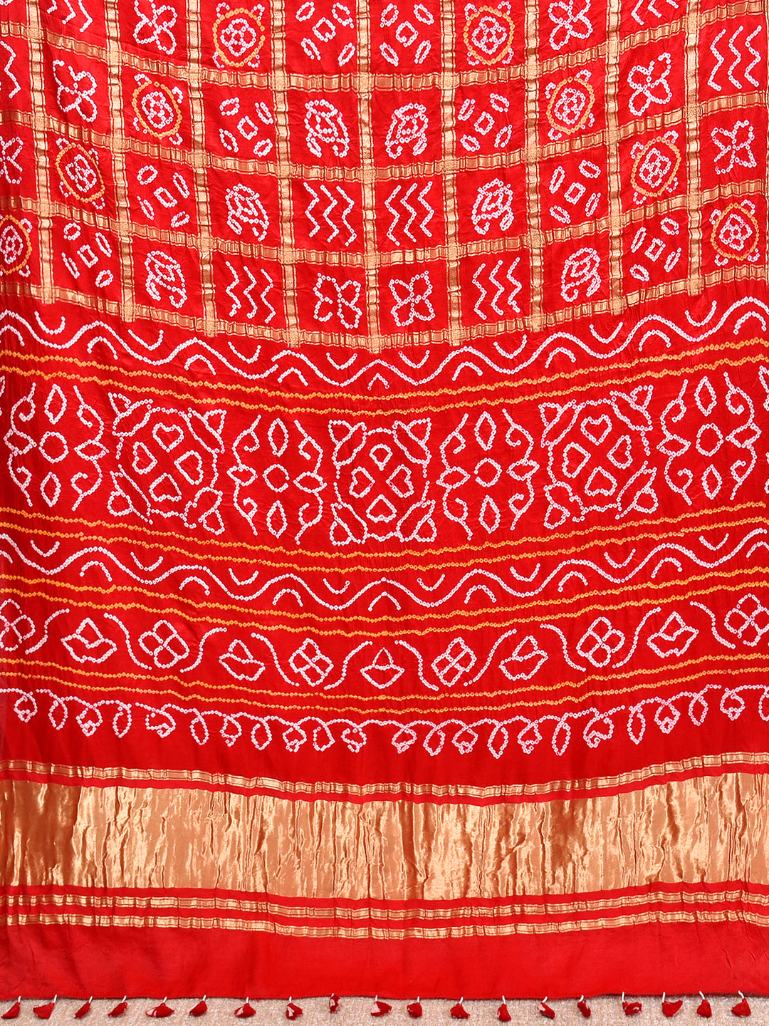 HETAL : HAND BANDHANI PURE GAJJI SILK GHARCHOLA SAREE