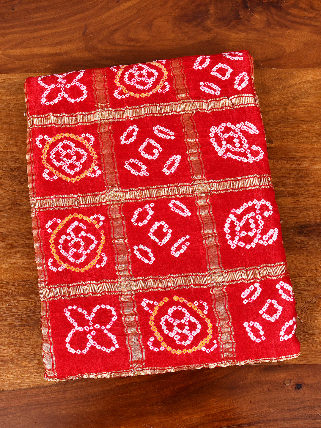 HETAL : HAND BANDHANI PURE GAJJI SILK GHARCHOLA SAREE