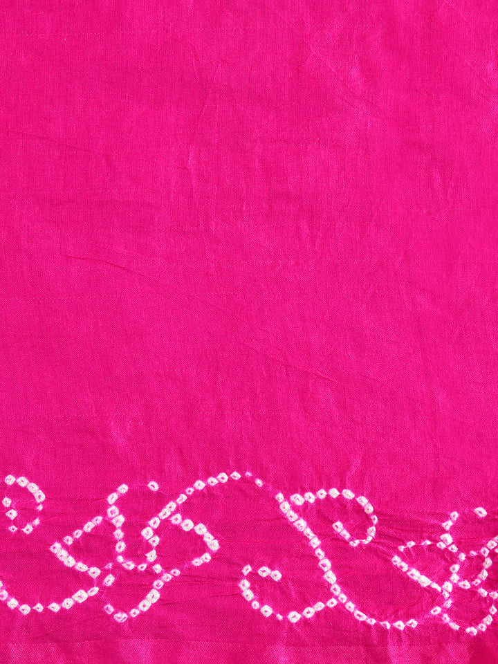 SUBHALI : HAND BANDHANI PURE GAJJI SILK GHARCHOLA SAREE