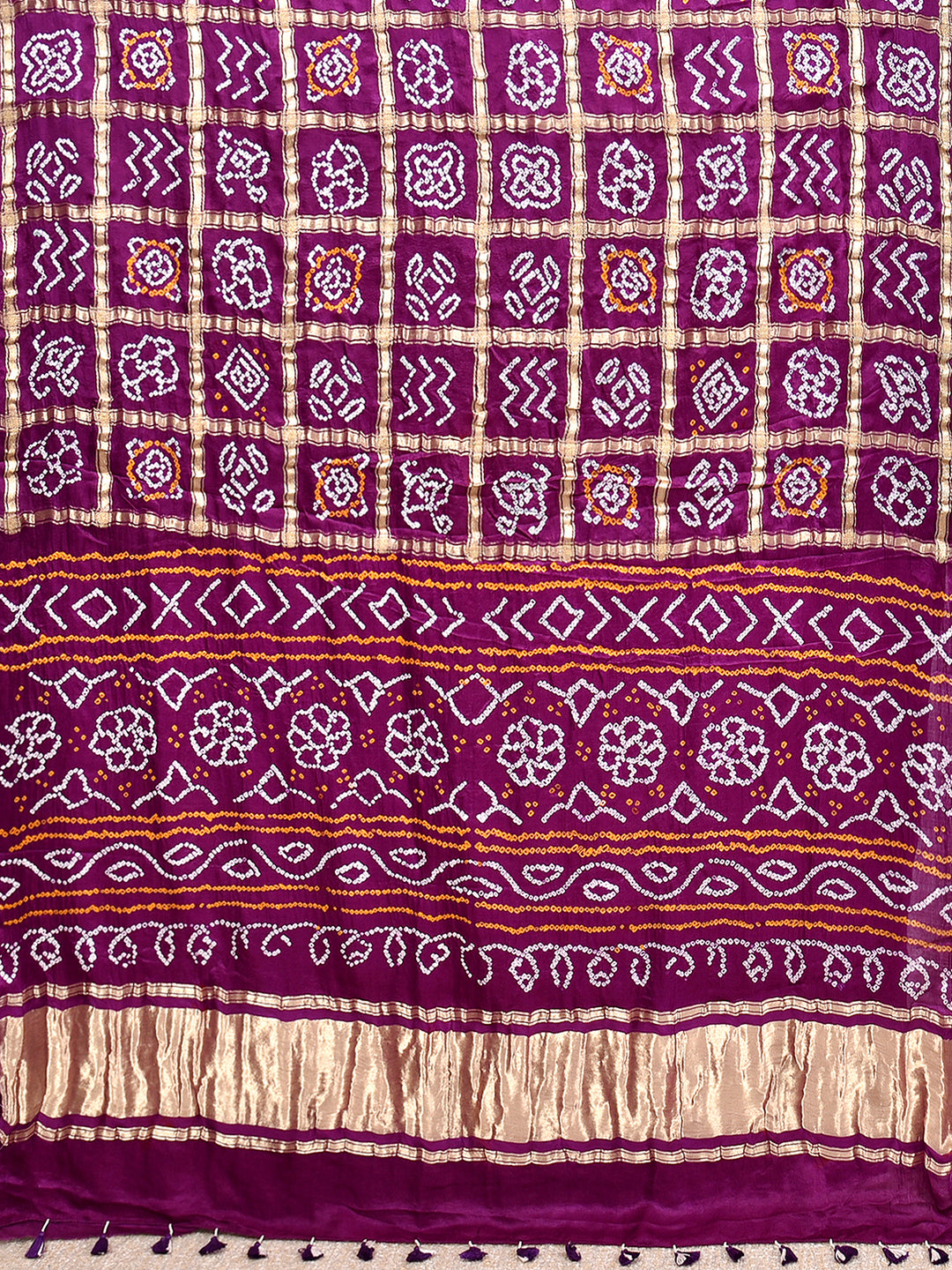 TRISYA : HAND BANDHANI PURE GAJJI SILK GHARCHOLA SAREE