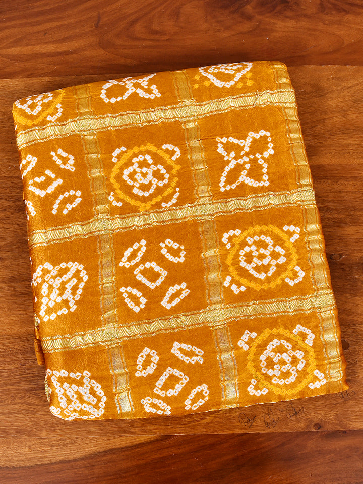 PRINCIKA : HAND BANDHANI PURE GAJJI SILK GHARCHOLA SAREE