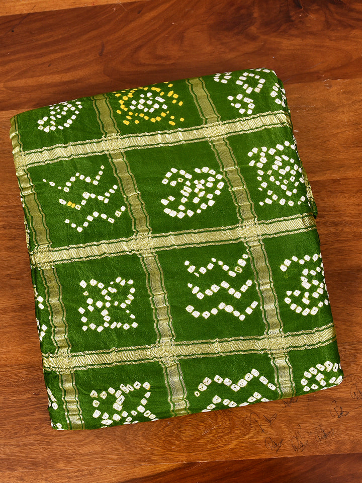 NOORANI  : HAND BANDHANI PURE GAJJI SILK GHARCHOLA SAREE