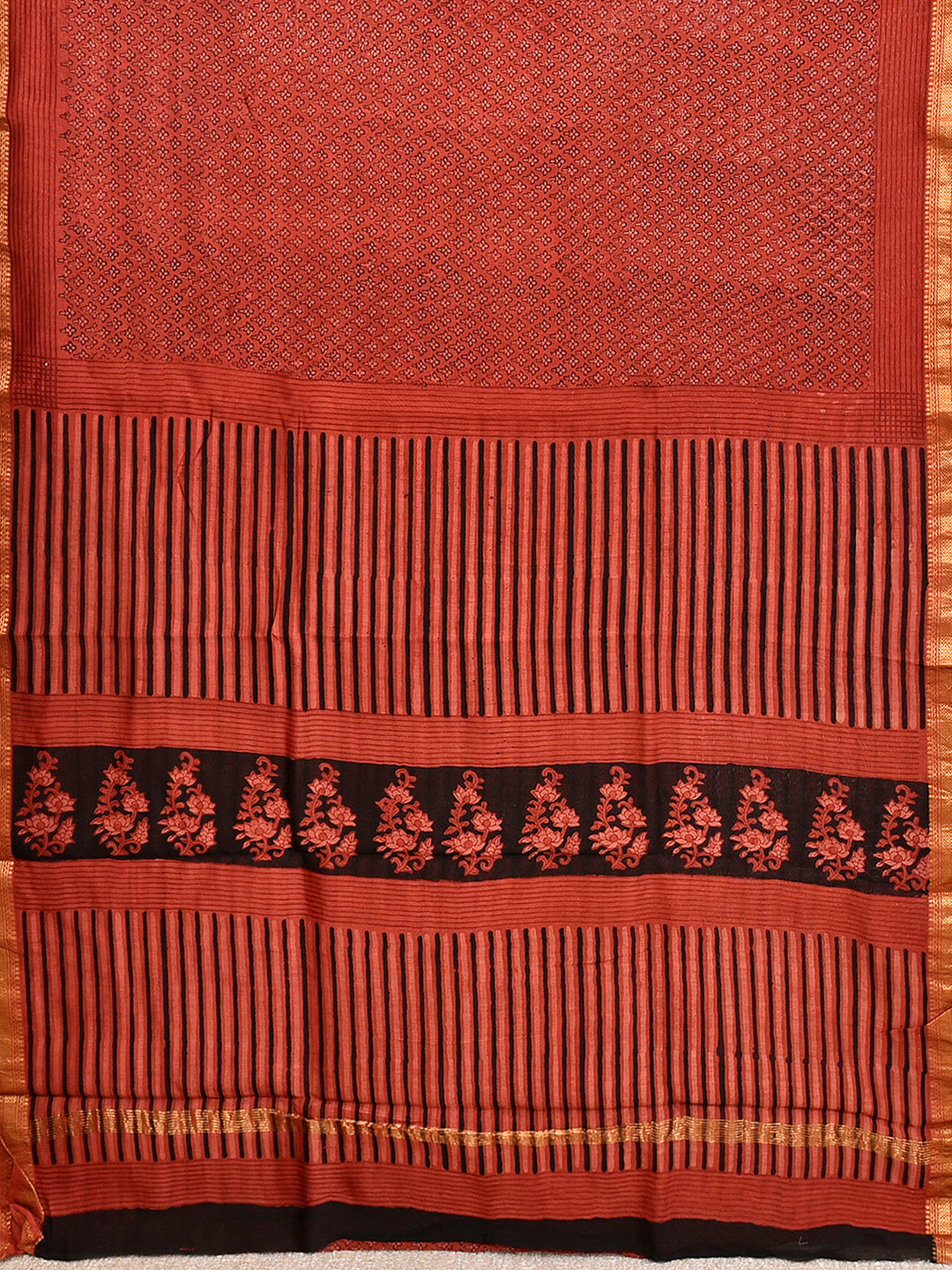 SURILI : FADAT HANDBLOCK PRINT MAHESHWARI COTTION SILK SAREE
