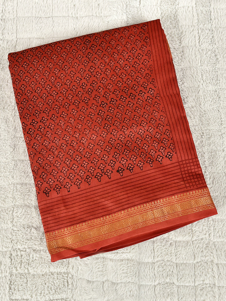 SURILI : FADAT HANDBLOCK PRINT MAHESHWARI COTTION SILK SAREE