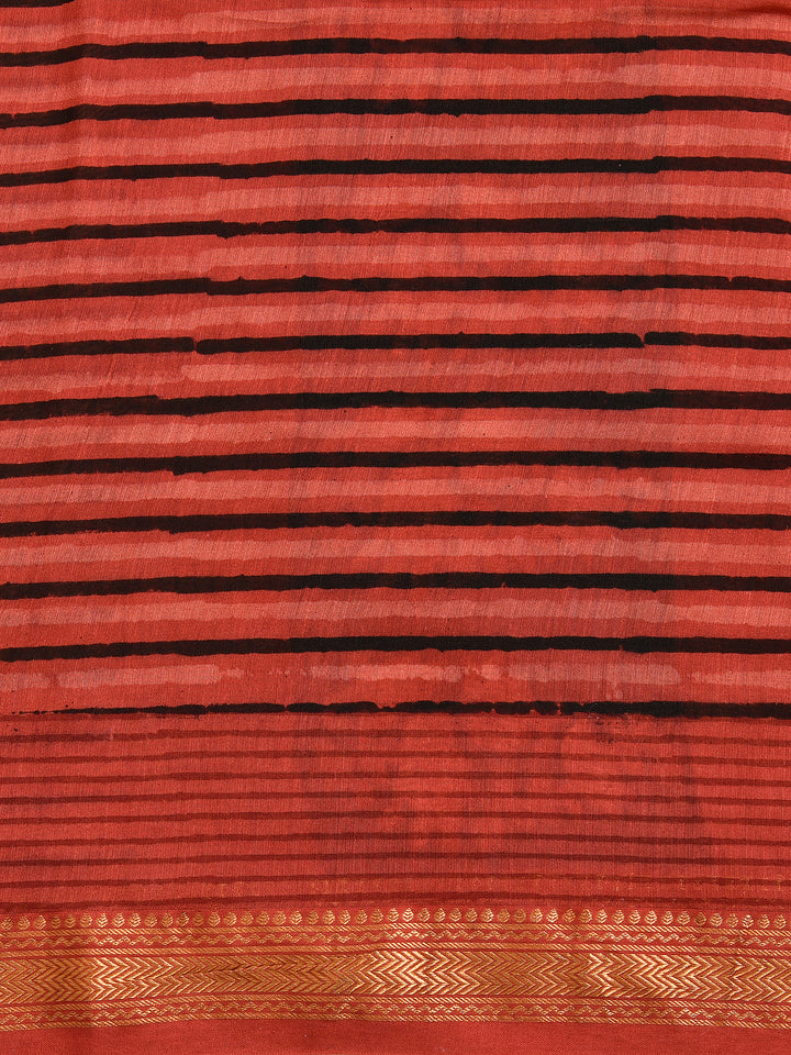 SURILI : FADAT HANDBLOCK PRINT MAHESHWARI COTTION SILK SAREE