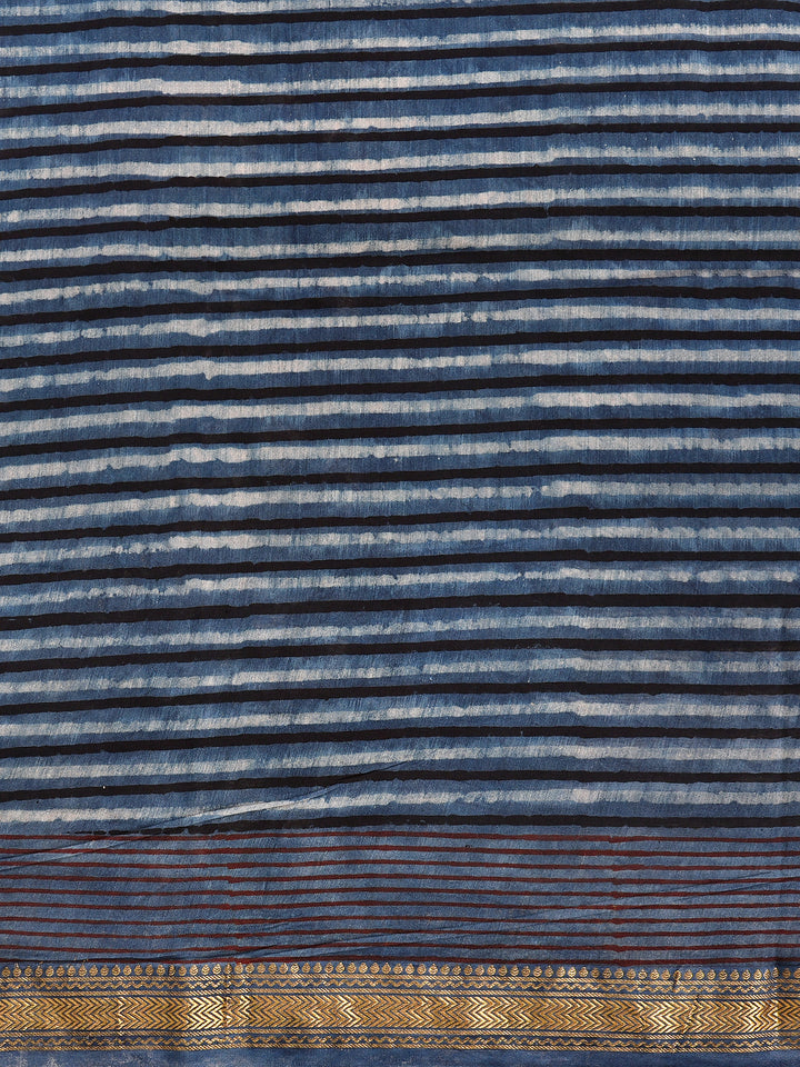 ROOP NAISHA : FADAT HANDBLOCK PRINT MAHESHWARI COTTION SILK SAREE