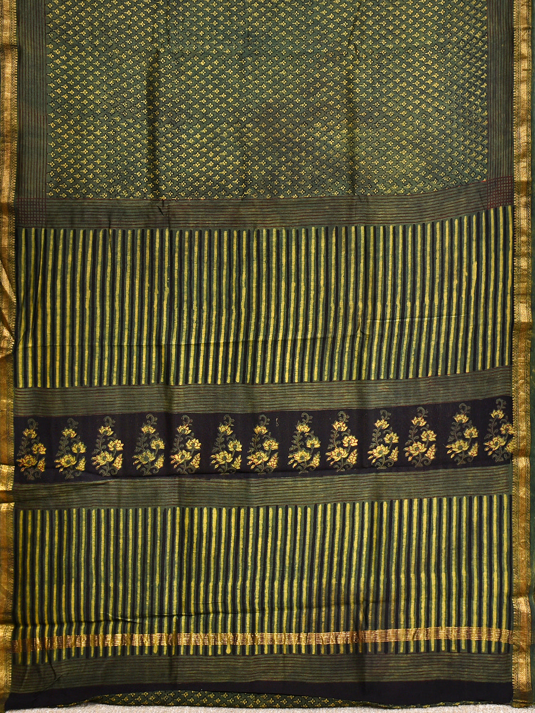 RUKHSAR : FADAT HANDBLOCK PRINT MAHESHWARI COTTION SILK SAREE