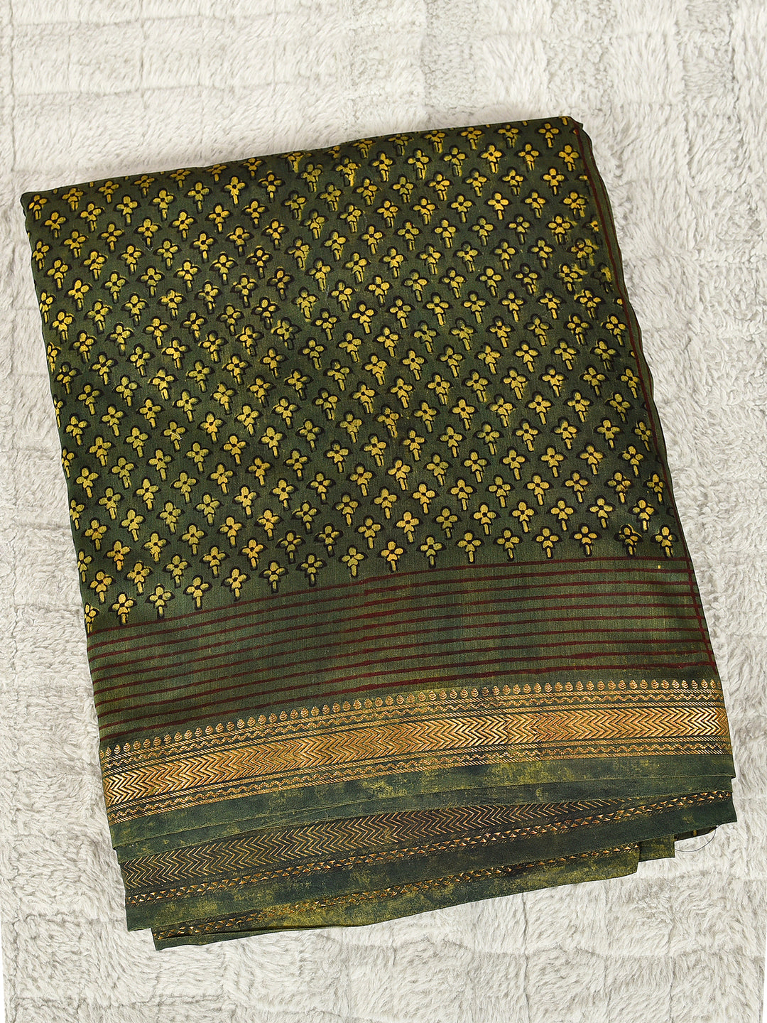 RUKHSAR : FADAT HANDBLOCK PRINT MAHESHWARI COTTION SILK SAREE