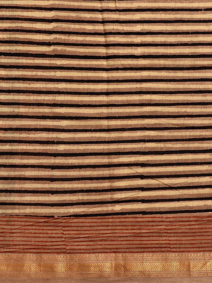 JUGANI : FADAT HANDBLOCK PRINT MAHESHWARI COTTION SILK SAREE