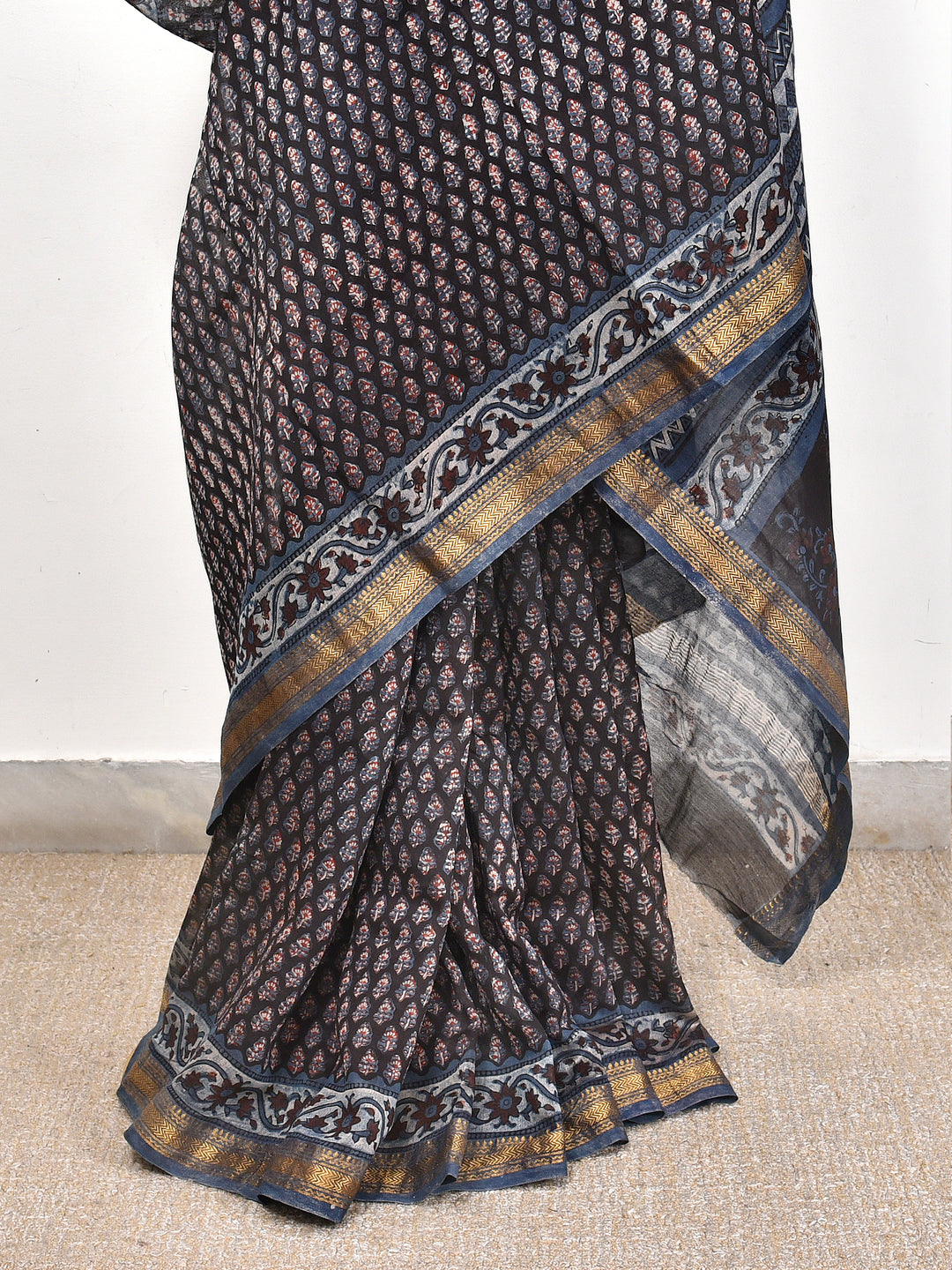 PIYALI : FADAT HANDBLOCK PRINT MAHESHWARI COTTION SILK SAREE