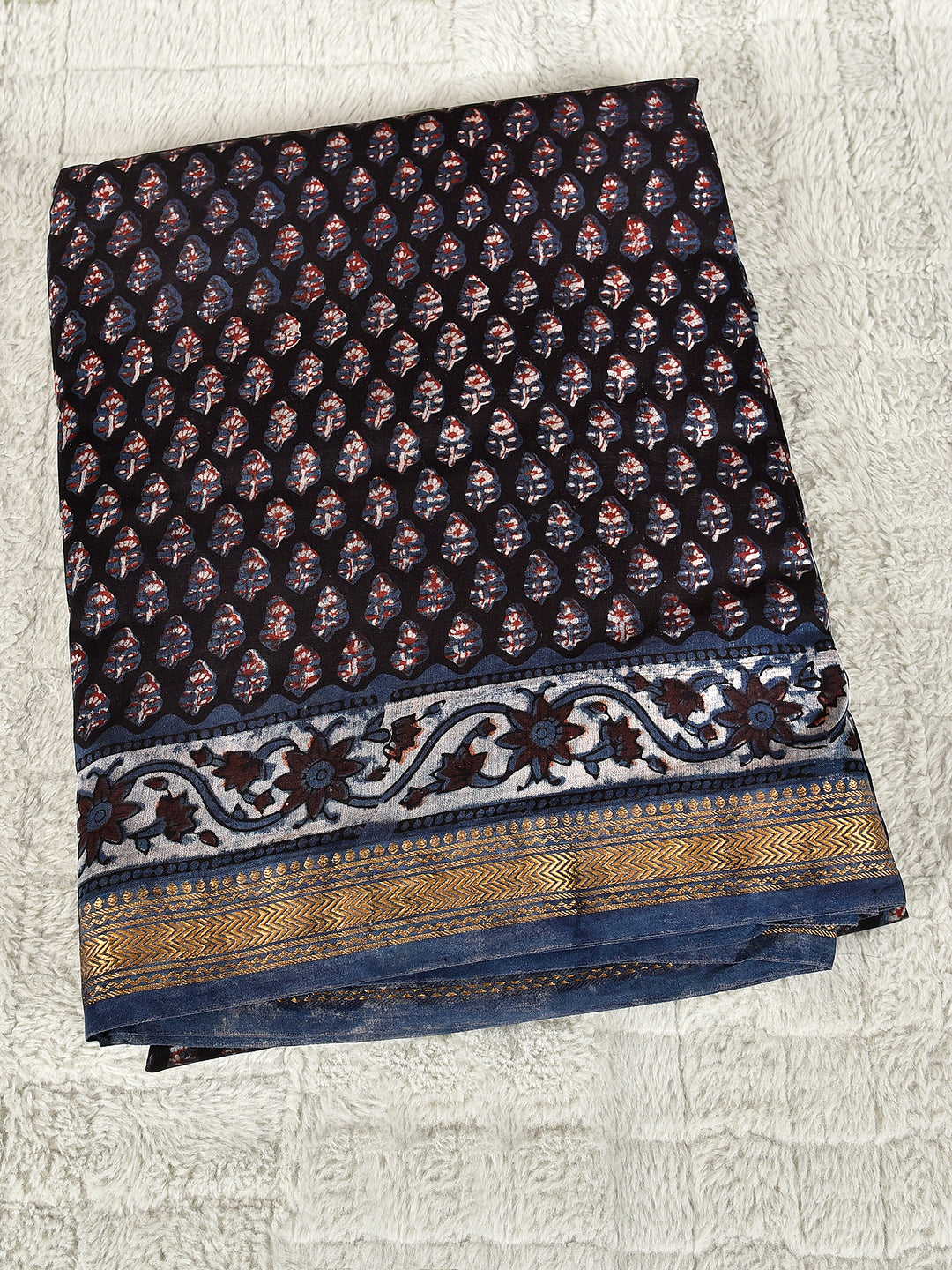 PIYALI : FADAT HANDBLOCK PRINT MAHESHWARI COTTION SILK SAREE