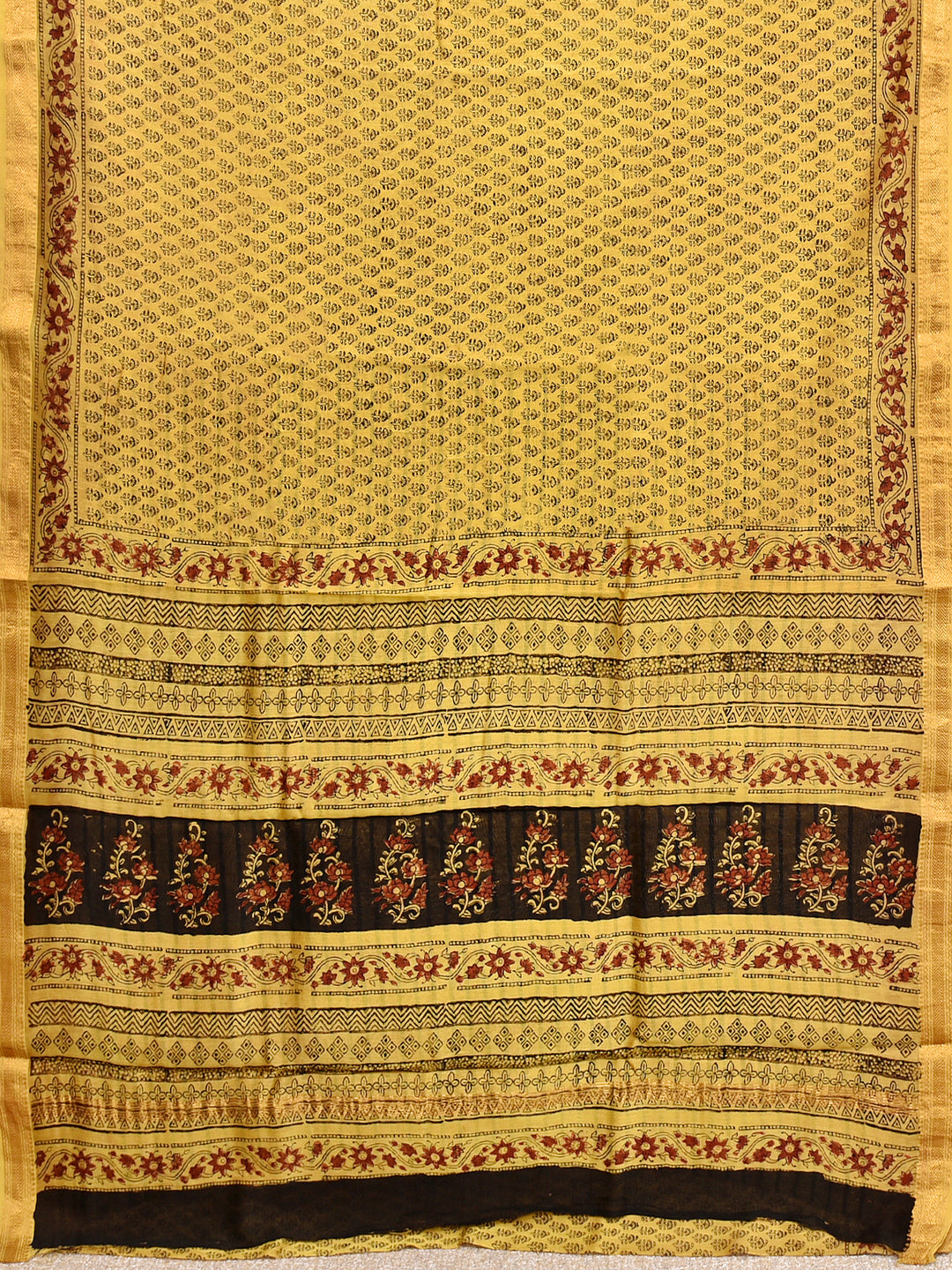 NUTAN : FADAT HANDBLOCK PRINT MAHESHWARI COTTION SILK SAREE