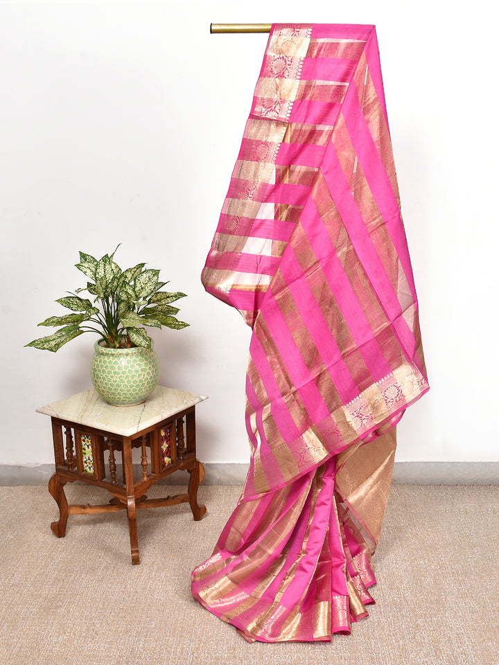 DEBINA : BANARASI TISSUE CHINIYA KATAN SILK SAREE