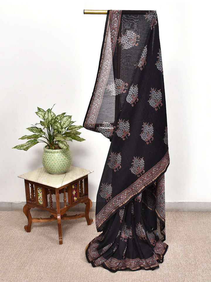 LUPTHA : AJRAKH HANDBLOCK CHANDERI SAREE