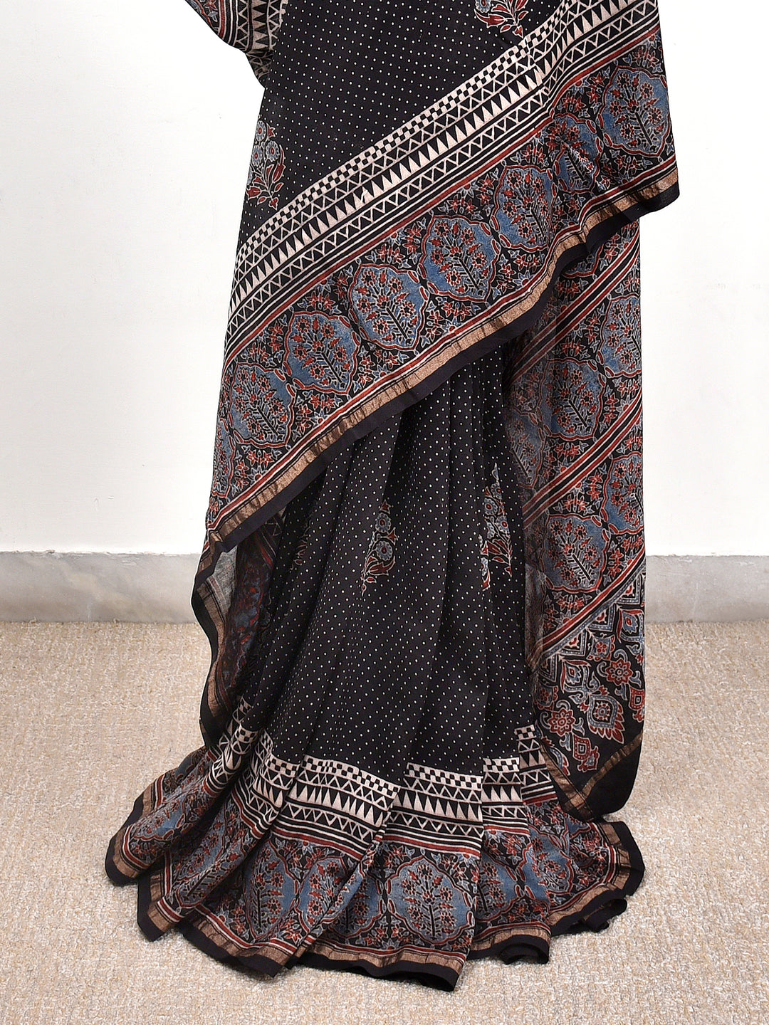 MOUMITA : AJRAKH HANDBLOCK CHANDERI SAREE