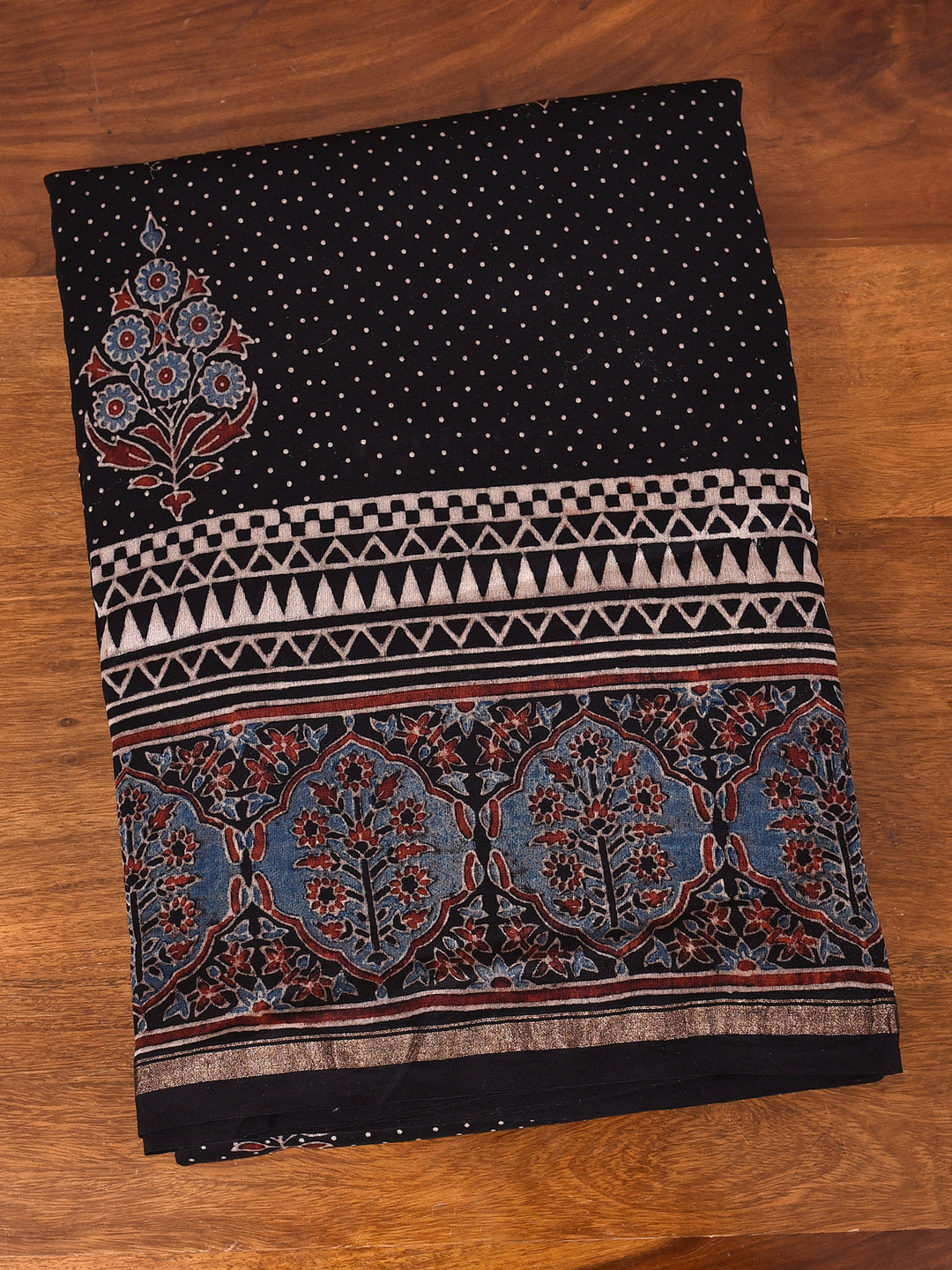 MOUMITA : AJRAKH HANDBLOCK CHANDERI SAREE