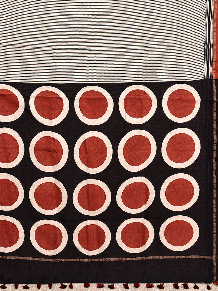 TUPRASA : AJRAKH HANDBLOCK CHANDERI SAREE