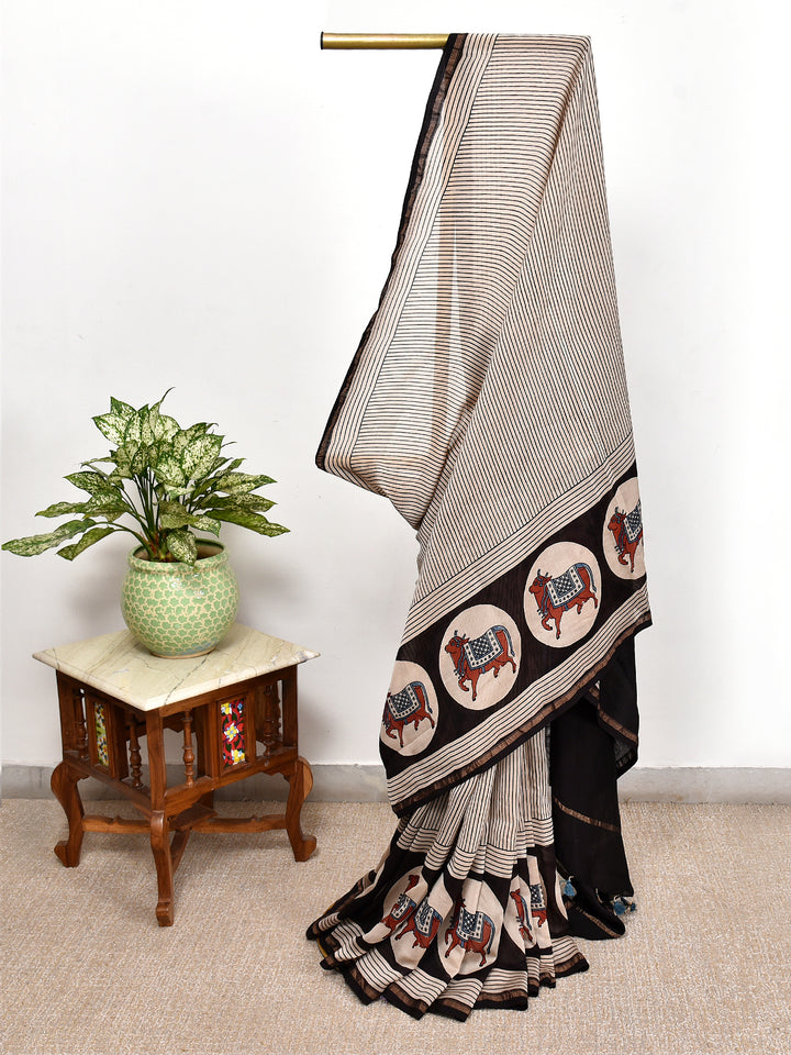 JIYALI : AJRAKH HANDBLOCK CHANDERI SAREE
