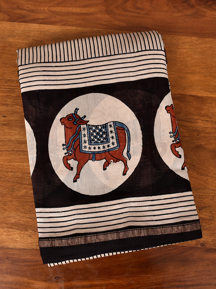 JIYALI : AJRAKH HANDBLOCK CHANDERI SAREE