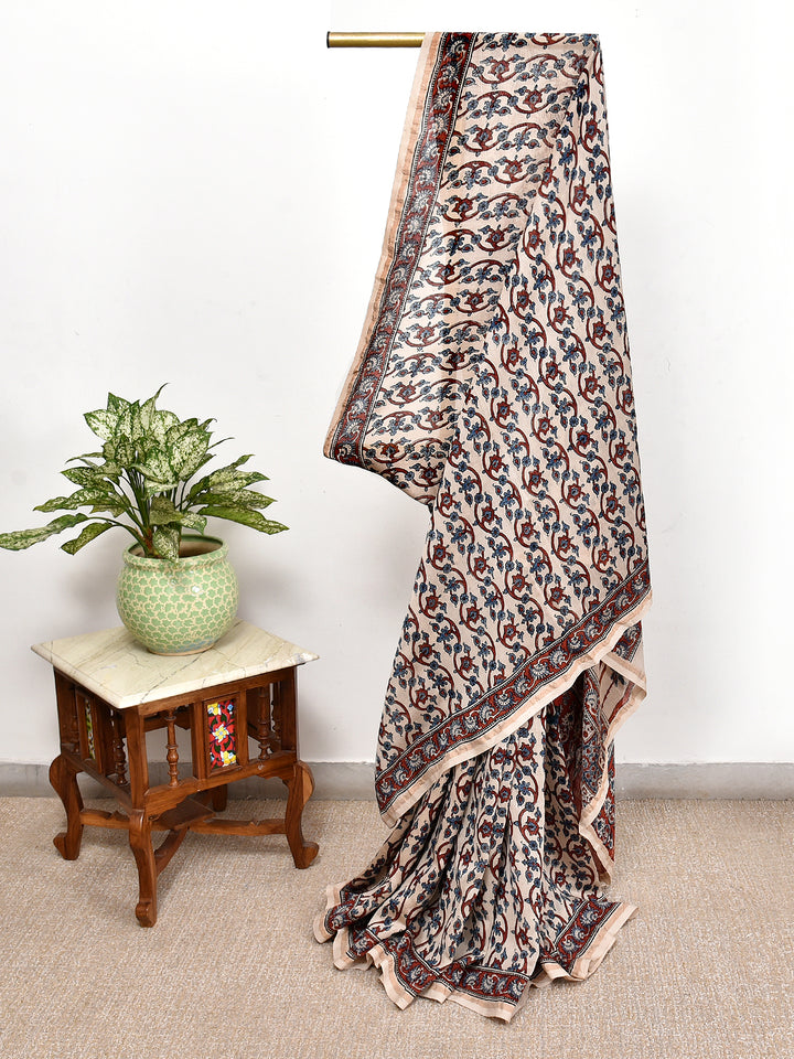 MUTIPA : AJRAKH HANDBLOCK CHANDERI SAREE