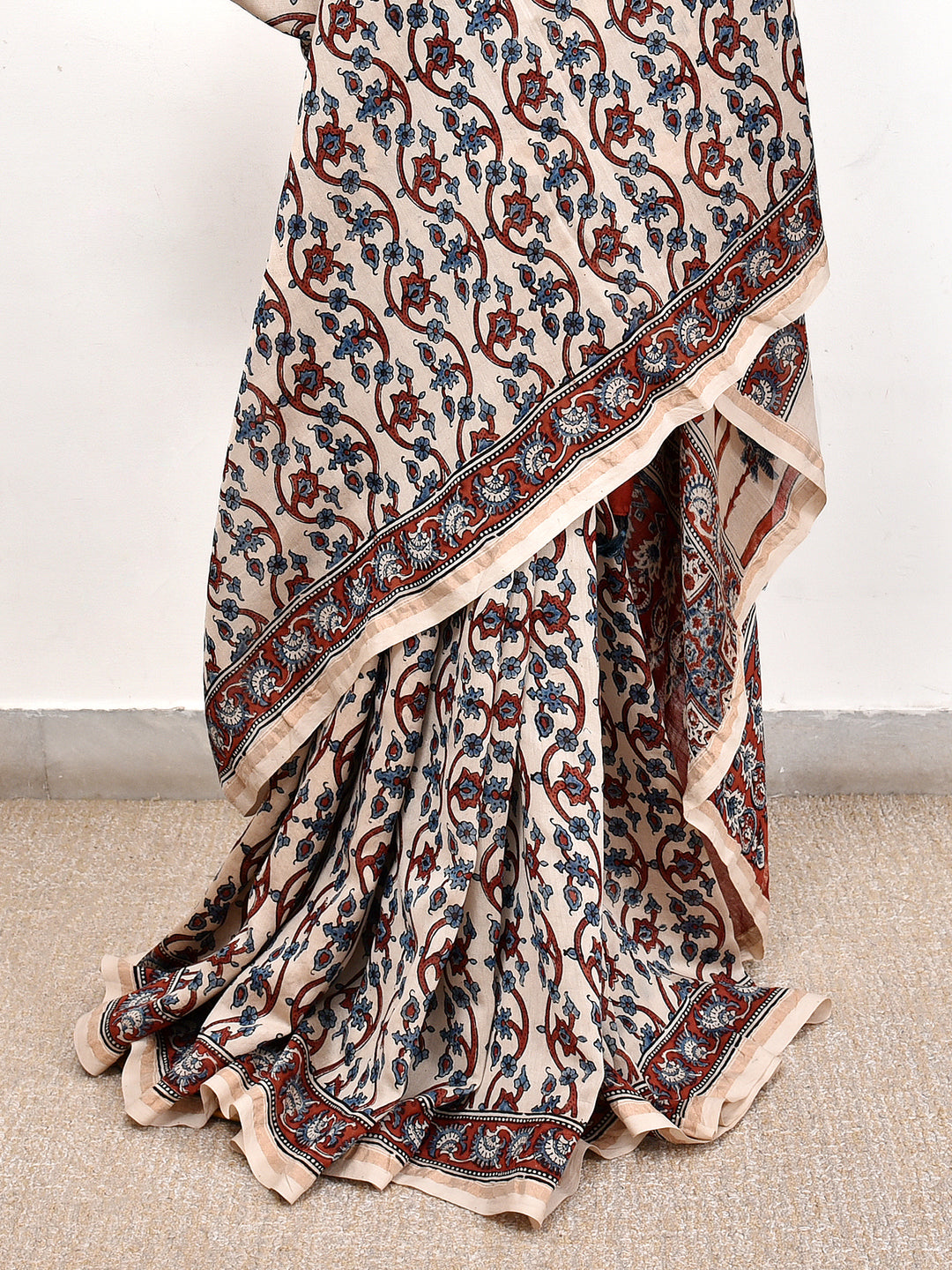 MUTIPA : AJRAKH HANDBLOCK CHANDERI SAREE