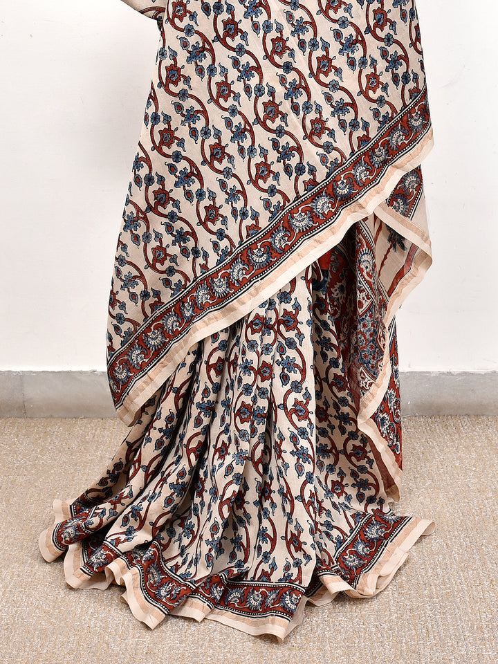 MUTIPA : AJRAKH HANDBLOCK CHANDERI SAREE